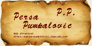 Persa Pumpalović vizit kartica